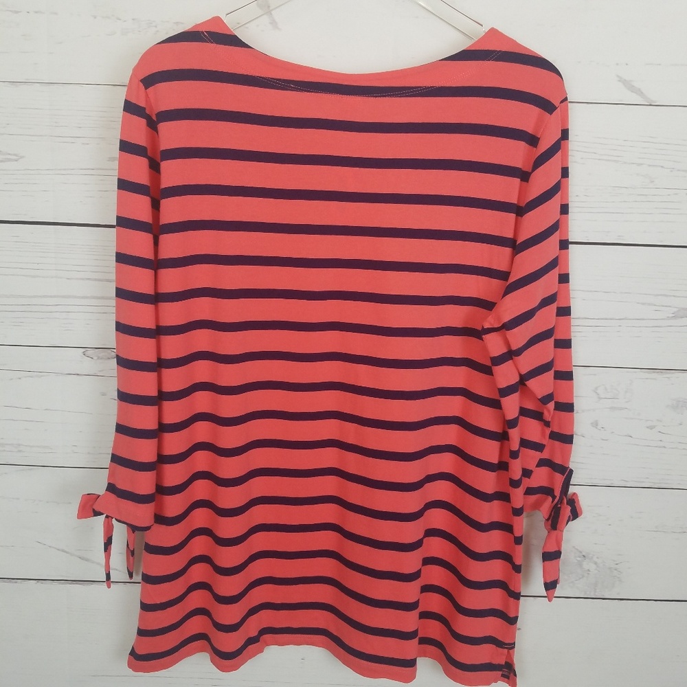 Old Navy Striped Top Coral/Navy XL - Picture 2 of 4